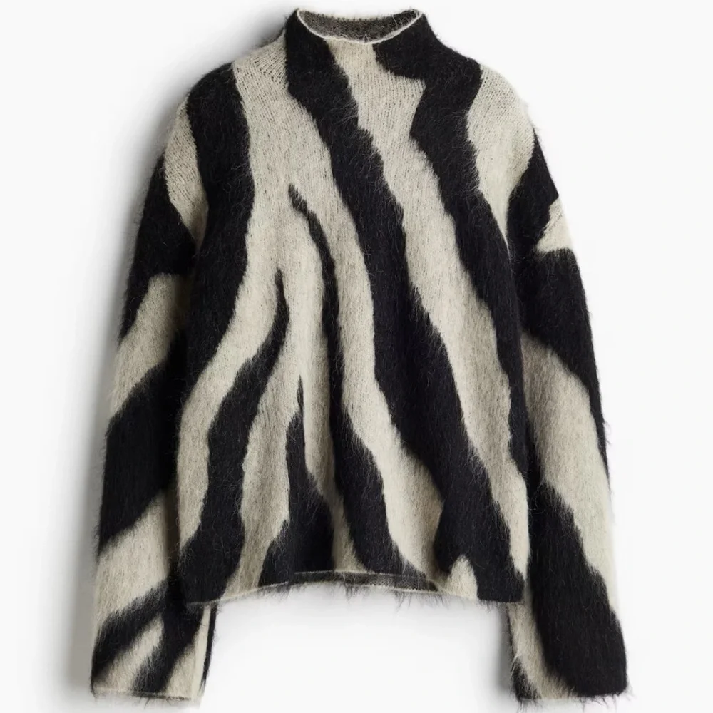 H&M EDITION MOHAIR-BLEND MOCK TURTLENECK SWEATER SIZE XS - Picture 7 of 11